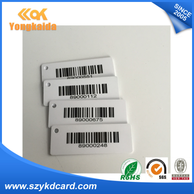 Plastic/Paper UHF clothing rfid tag with barcode printing